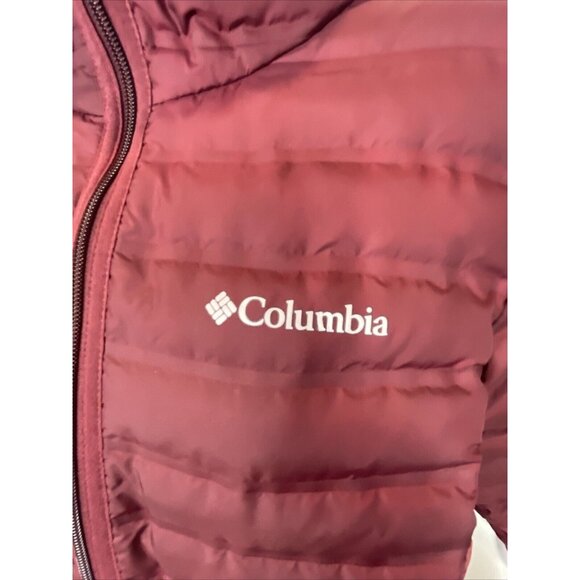 Columbia Women's Lake 22 Down Burgundy Long Hooded Full Zip Jacket Sz Medium / M - Picture 5 of 12